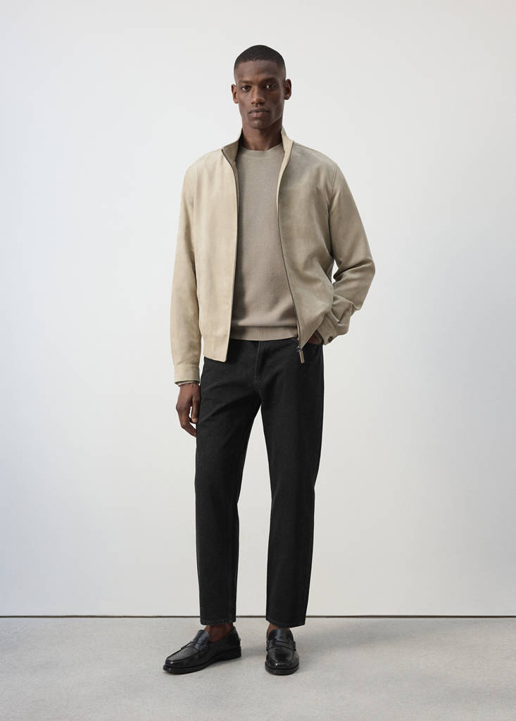 Fine-knit jersey in a cotton blend with textured structure — Mink Grey