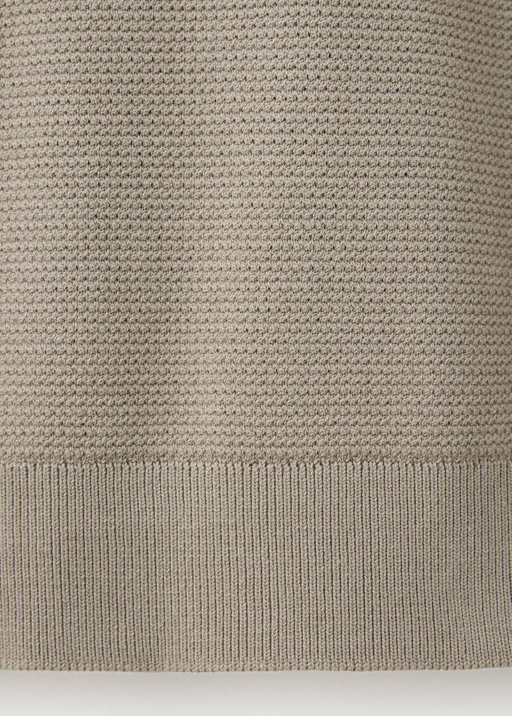 Fine-knit jersey in a cotton blend with textured structure — Mink Grey