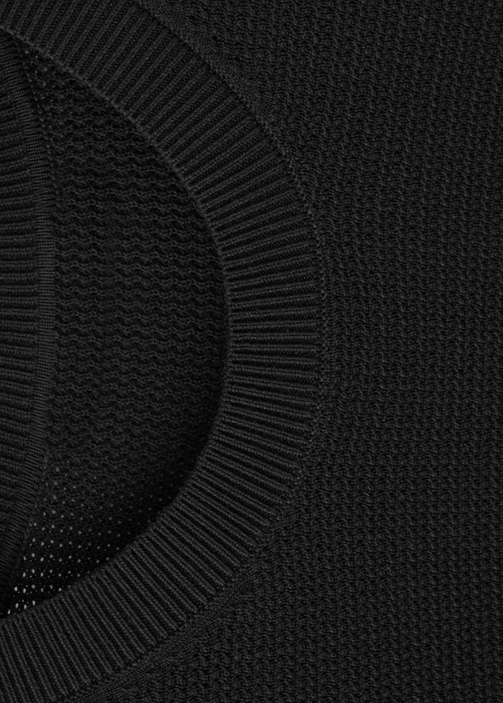 Fine-knit jersey in a cotton blend with textured structure — Black
