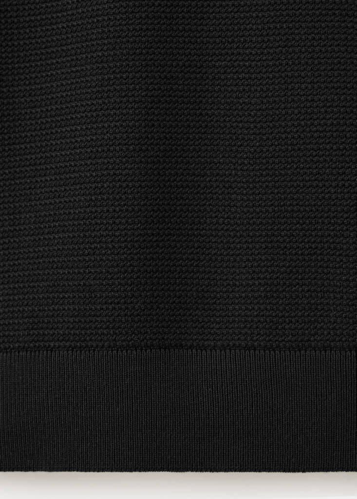 Fine-knit jersey in a cotton blend with textured structure — Black