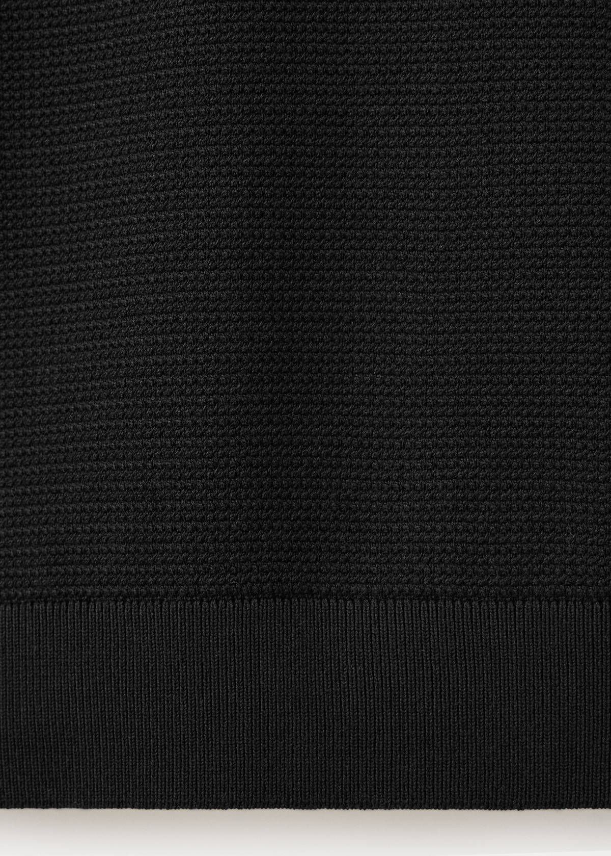 Fine-knit cotton sweater — Black