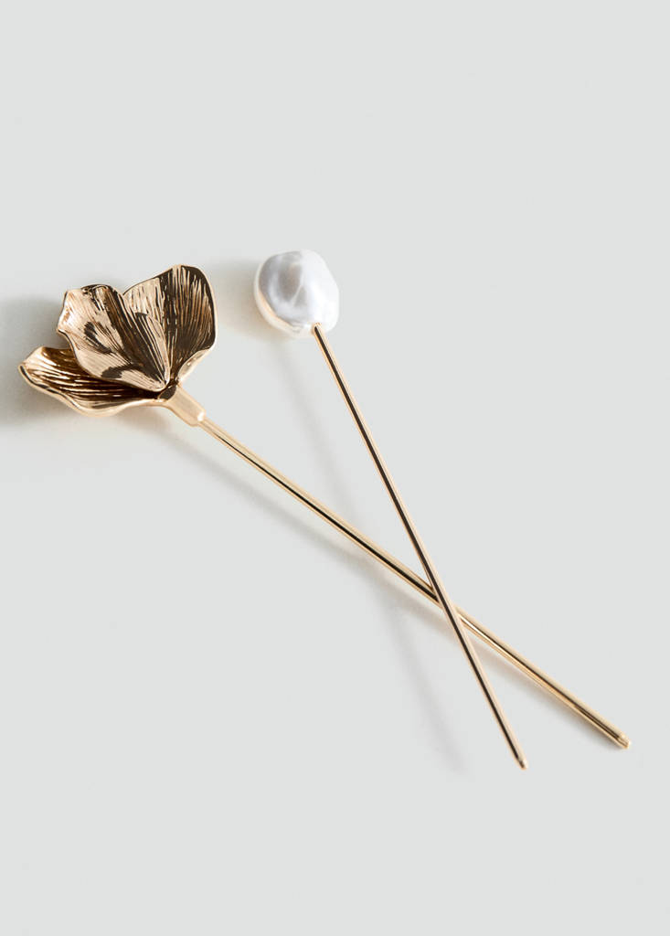 Metallic combination barrette — Gold