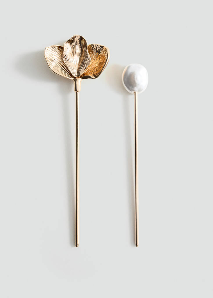 Metallic combination barrette — Gold