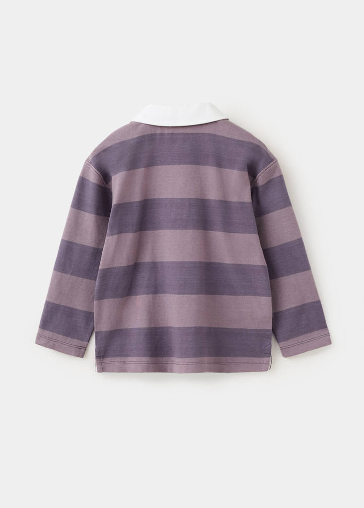 Relaxed fit striped polo — Plum