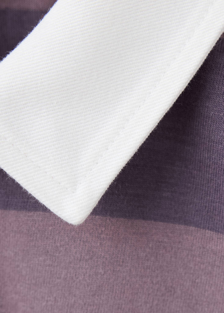 Relaxed fit striped polo — Plum