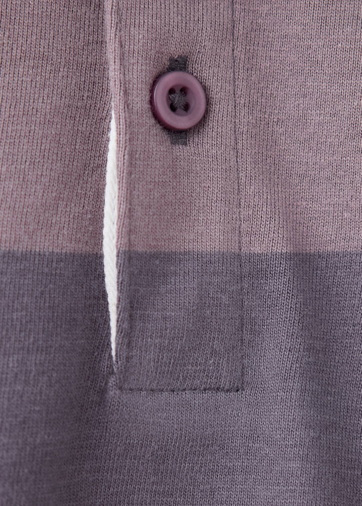 Relaxed fit striped polo — Plum