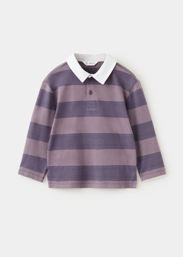 Relaxed fit striped polo — Plum