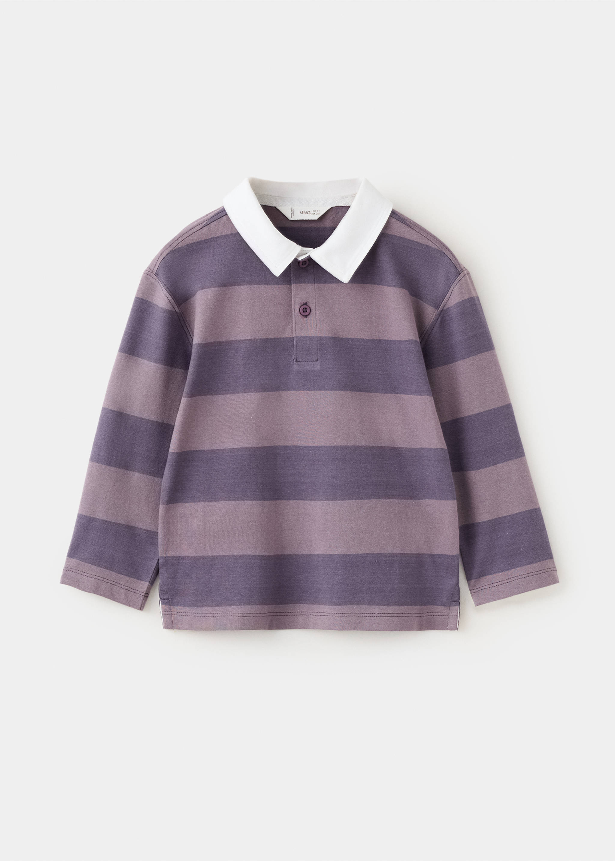 Relaxed fit striped polo - Article without model, Plum. Ref: 37064426-00.