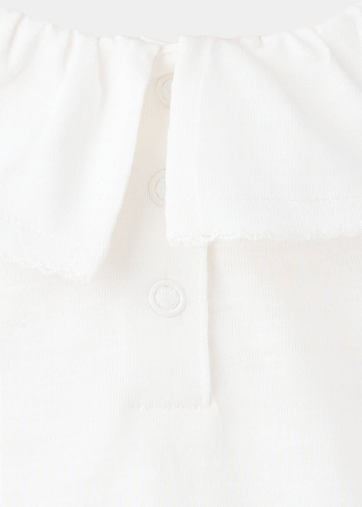 Cotton T-shirt with Peter Pan collar — Off White