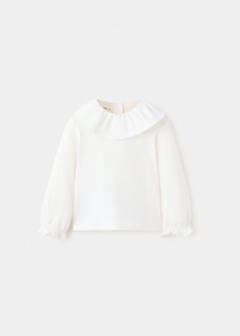 Cotton T-shirt with Peter Pan collar — Off White 1