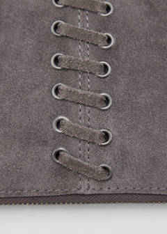 Leather pouch with eyelets — Grey 4