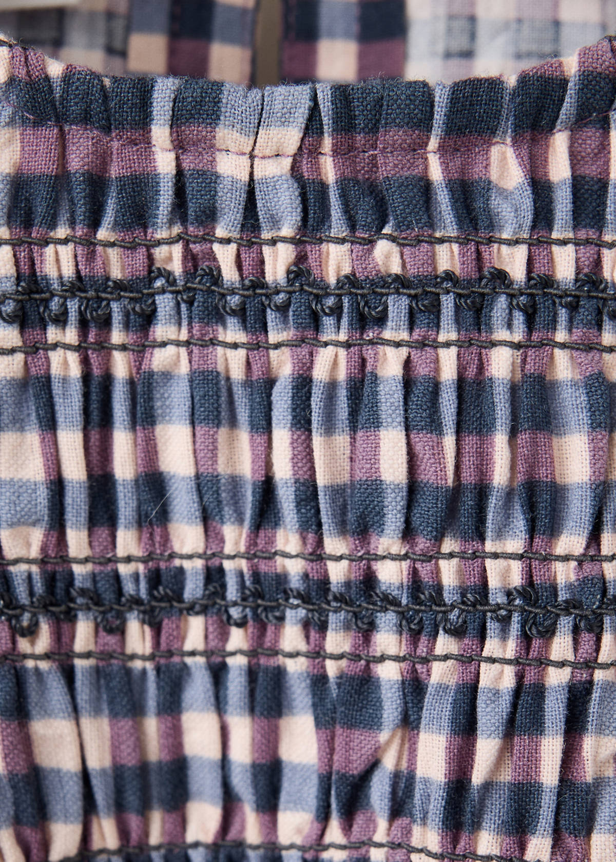 Smocked vichy blouse — Violet