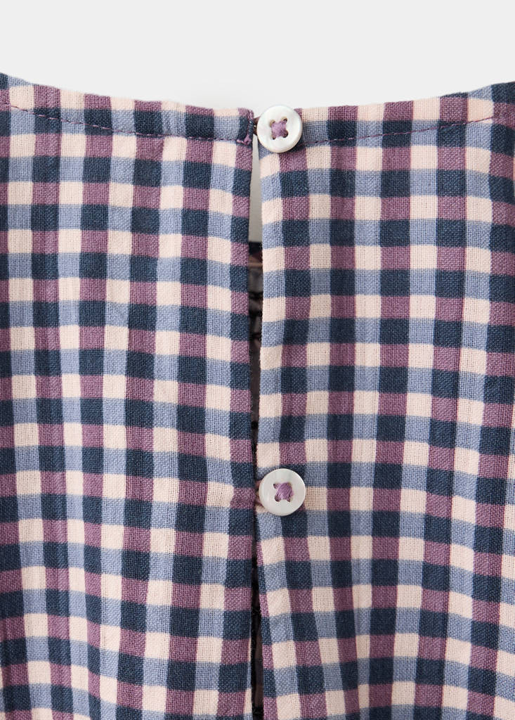 Smocked vichy blouse — Violet