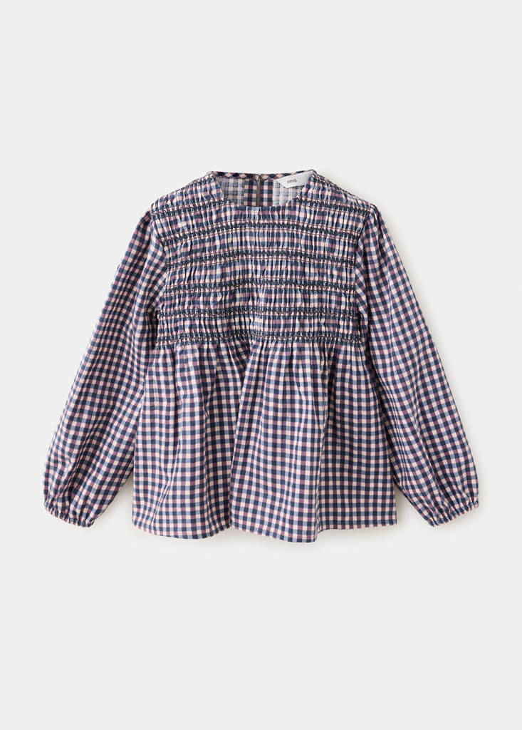 Smocked vichy blouse — Violet