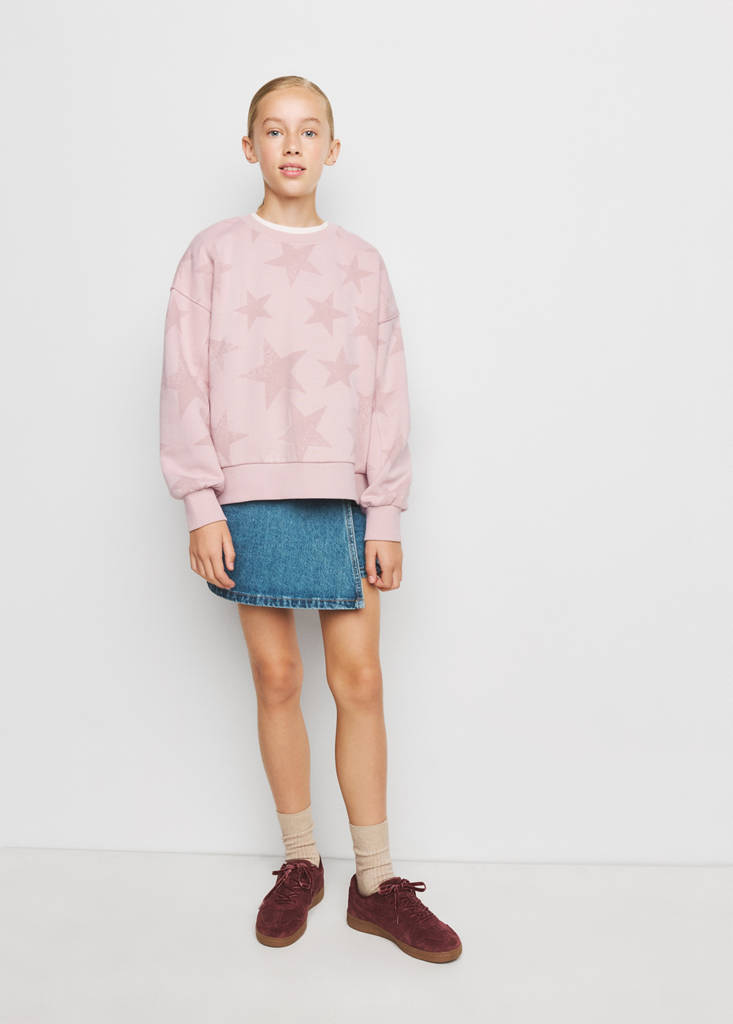 Star print cotton sweatshirt — Pink