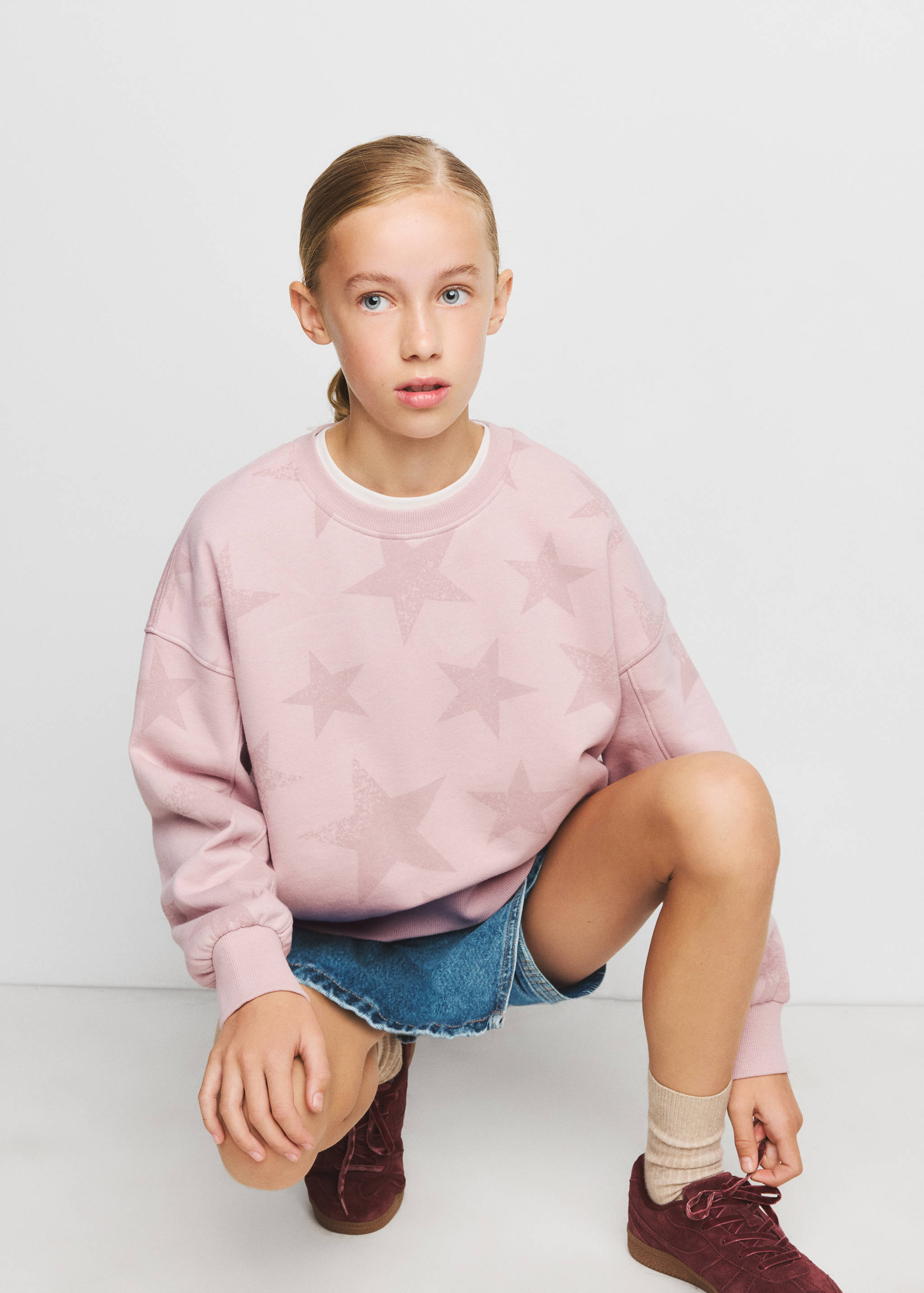 Star print cotton sweatshirt - Medium plane