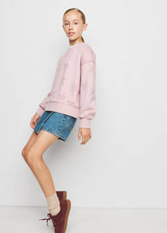 Star print cotton sweatshirt — Pink 4