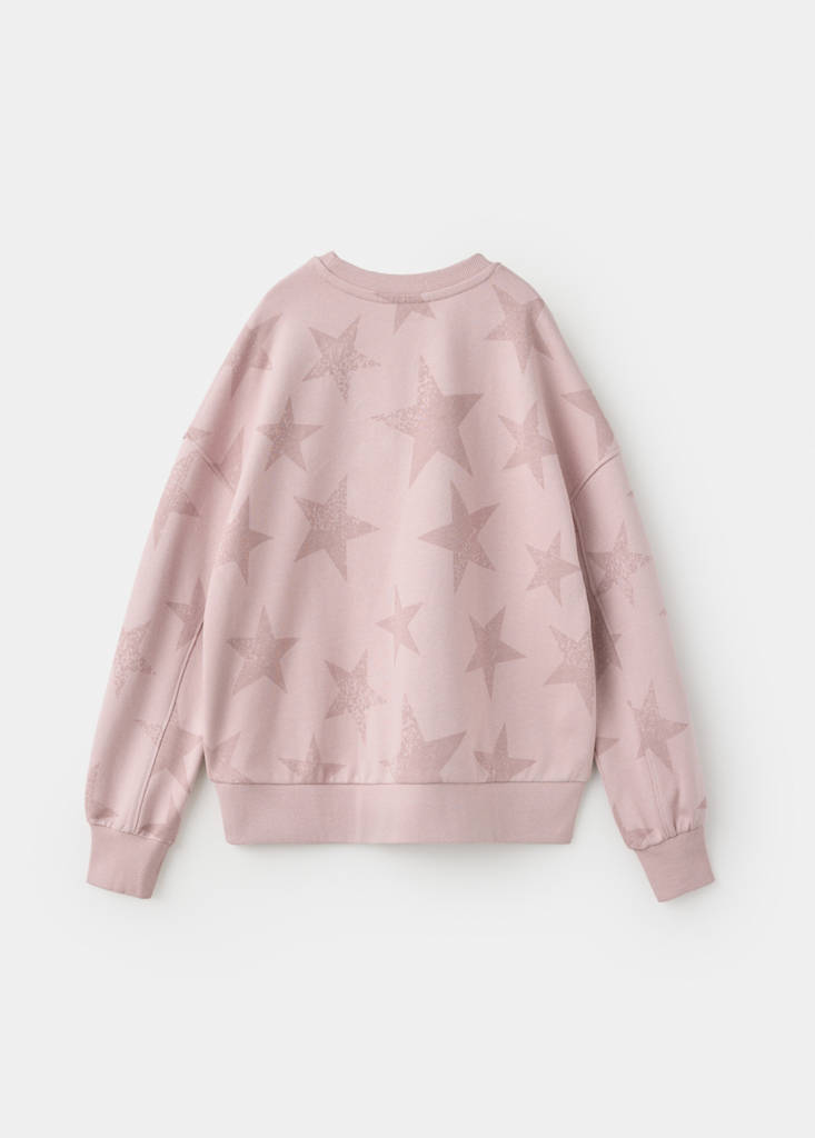 Star print cotton sweatshirt — Pink