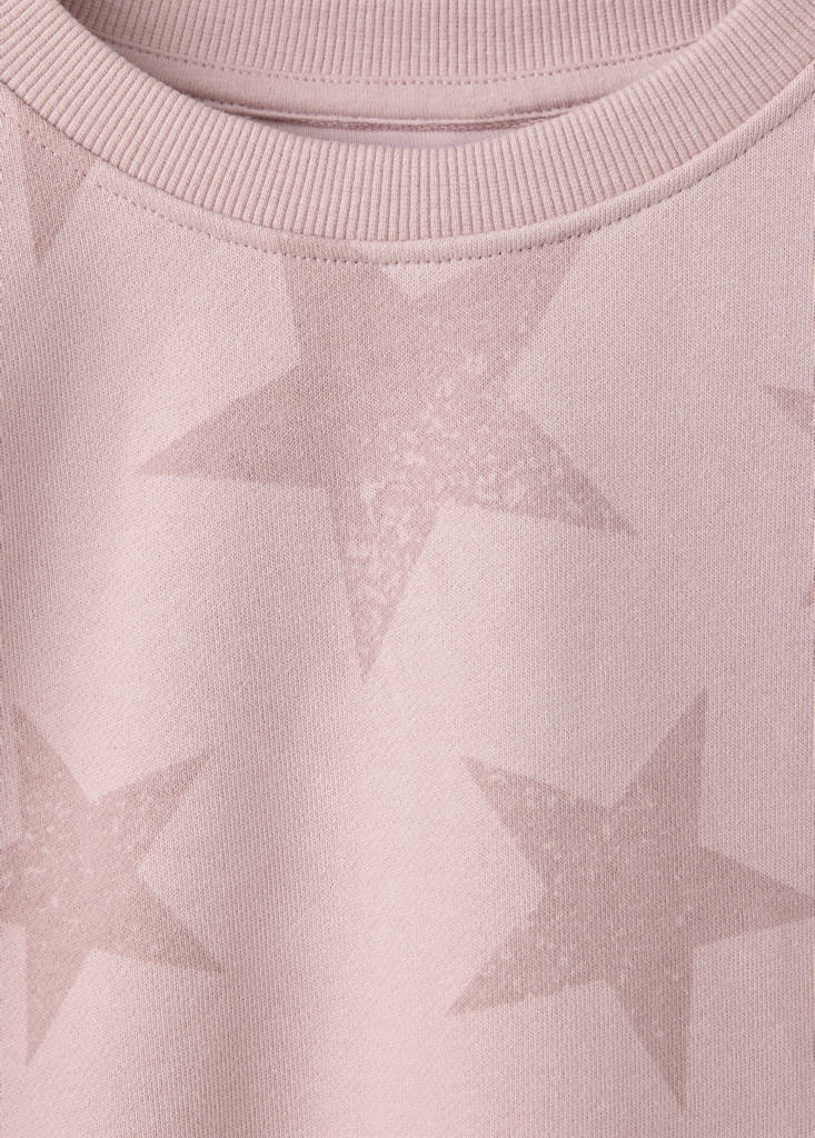 Star print cotton sweatshirt — Pink