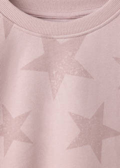Star print cotton sweatshirt — Pink 5
