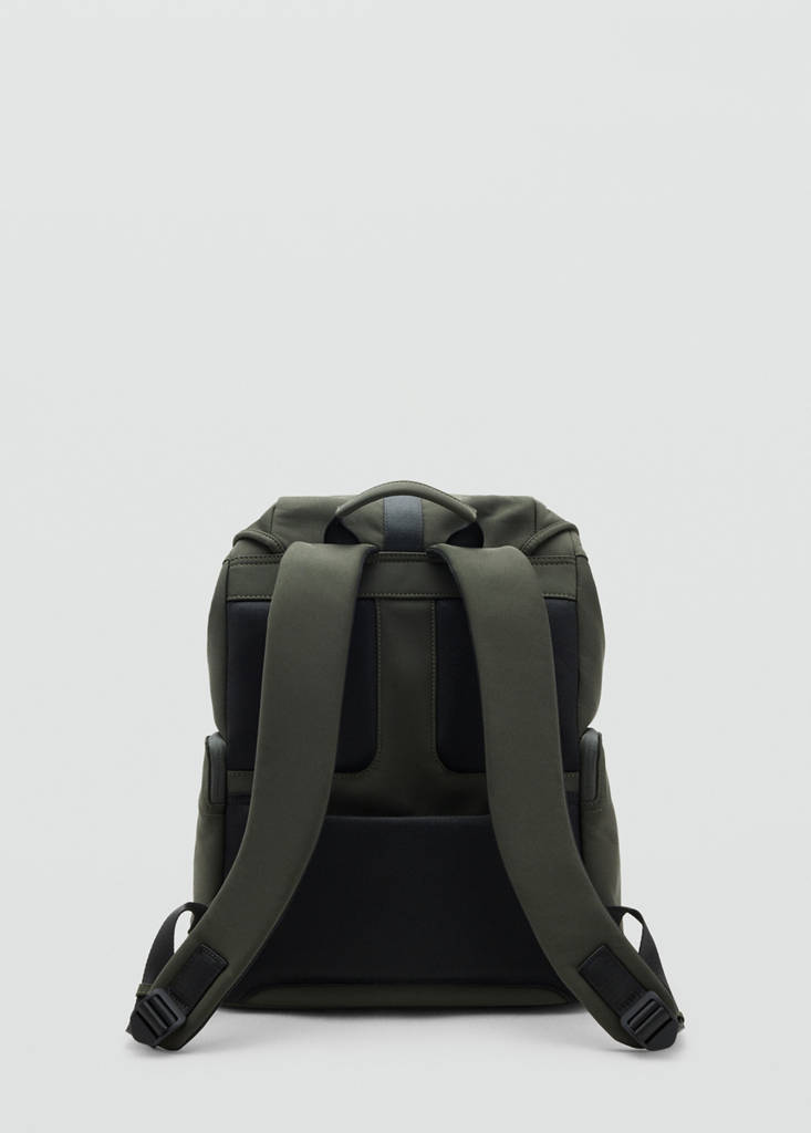 Rubberized backpack with flap closure - thumbnail 3