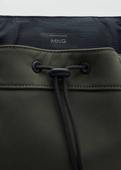 Rubberized backpack with flap closure — Khaki 4