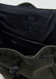 Rubberized backpack with flap closure — Khaki 5