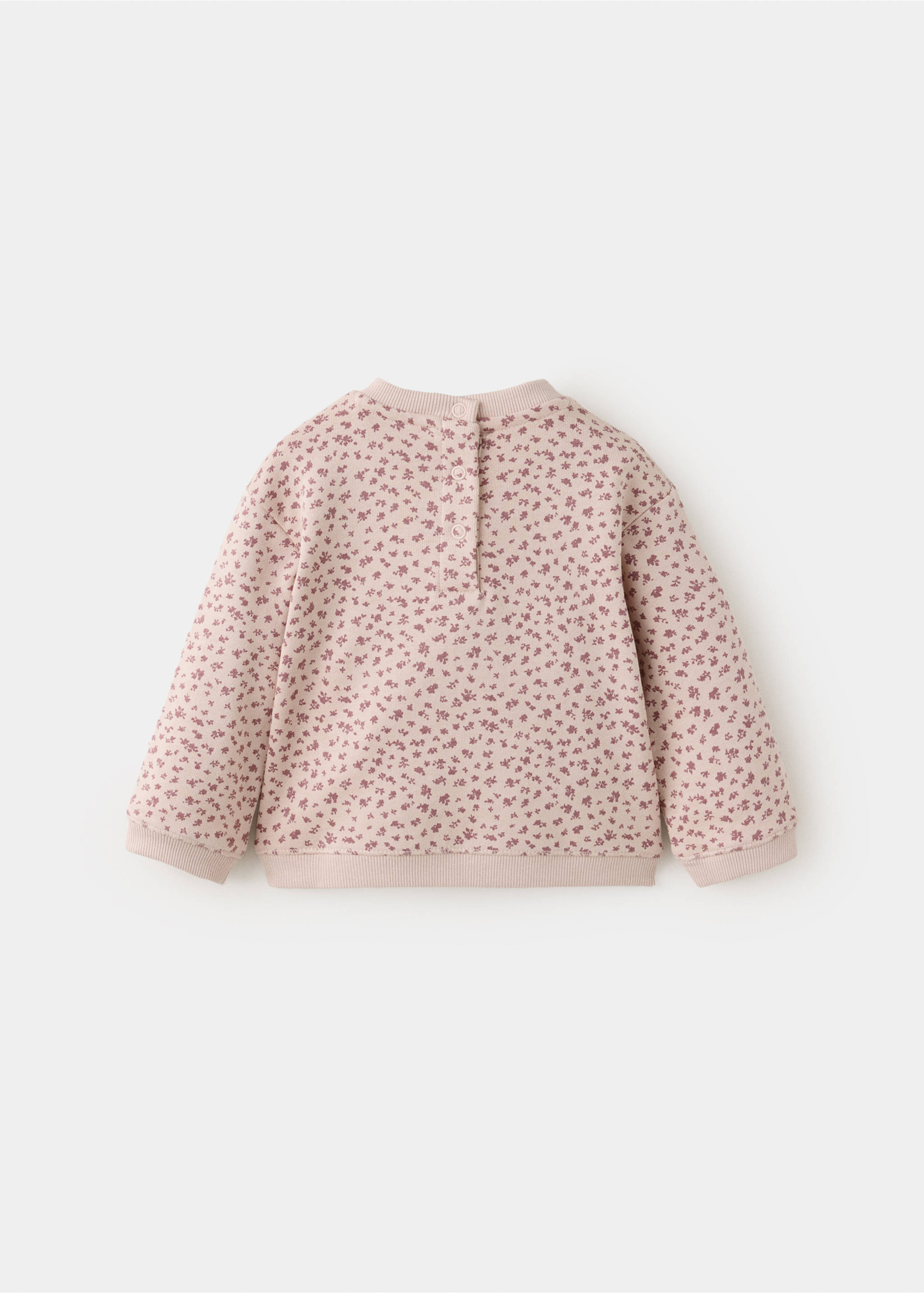 Bedrucktes Sweatshirt aus Baumwolle mit Blumenprint - Rückseite des Artikels, Rosa. Ref: 37064434-00.
