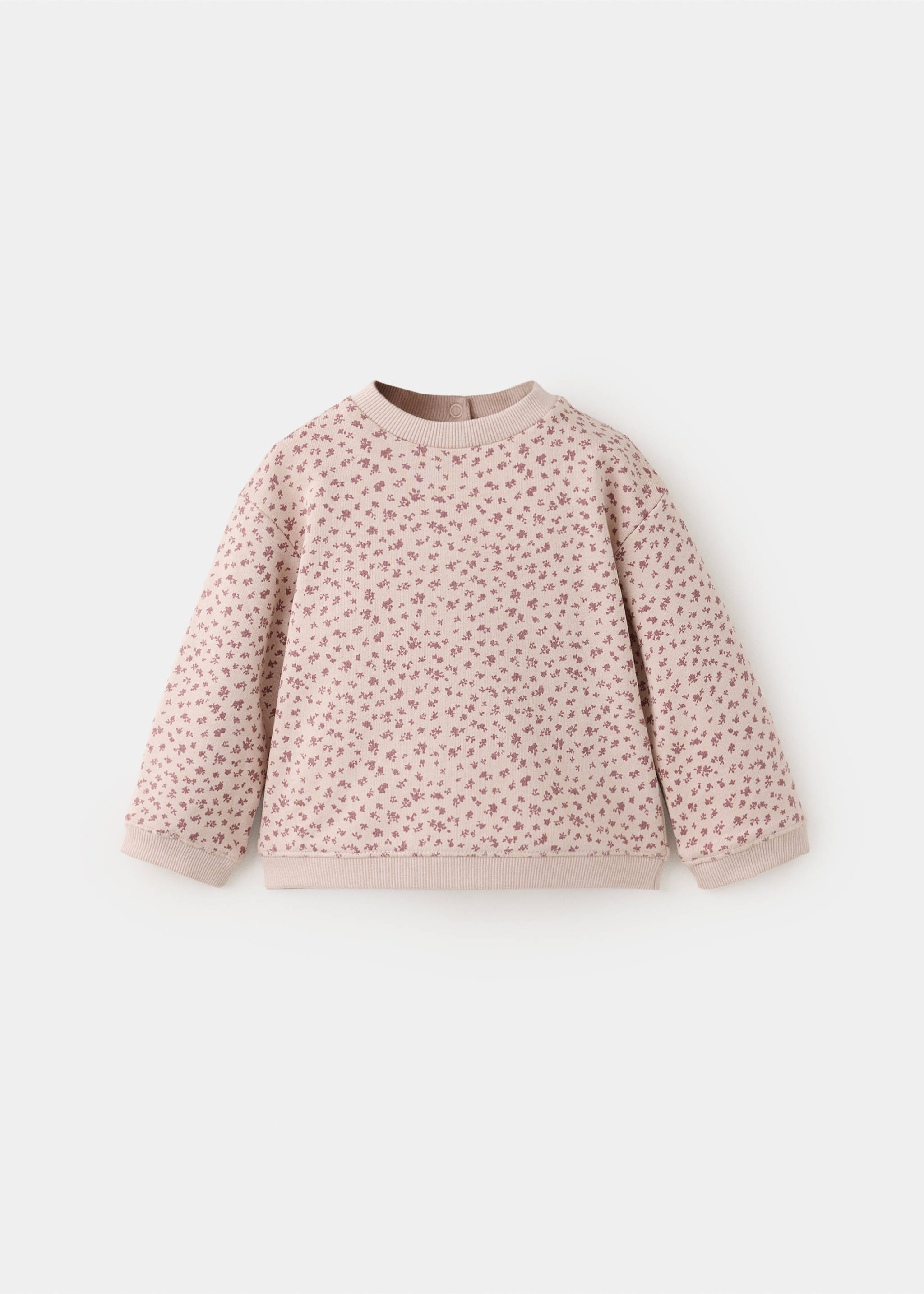 Bedrucktes Sweatshirt aus Baumwolle mit Blumenprint - Artikel ohne Model, Rosa. Ref: 37064434-00.