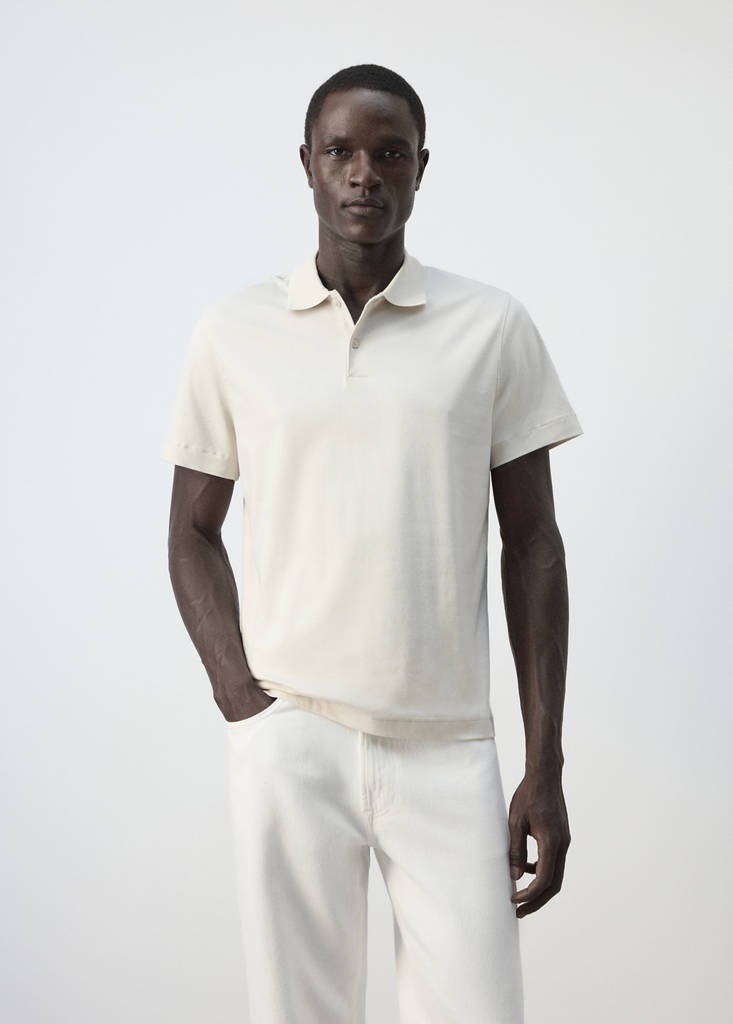Regular-fit cotton polo shirt — Light/Pastel Grey