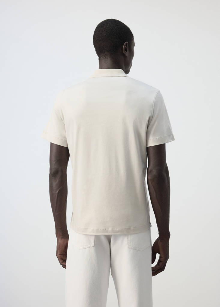 Regular-fit cotton polo shirt — Light/Pastel Grey