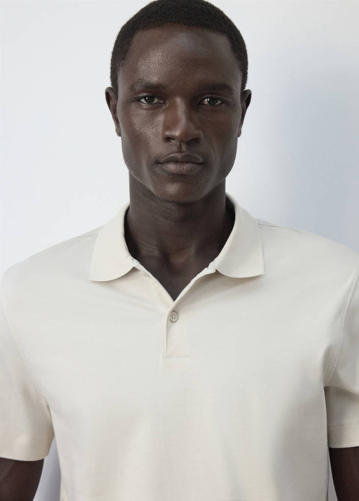 Regular-fit cotton polo shirt — Light/Pastel Grey