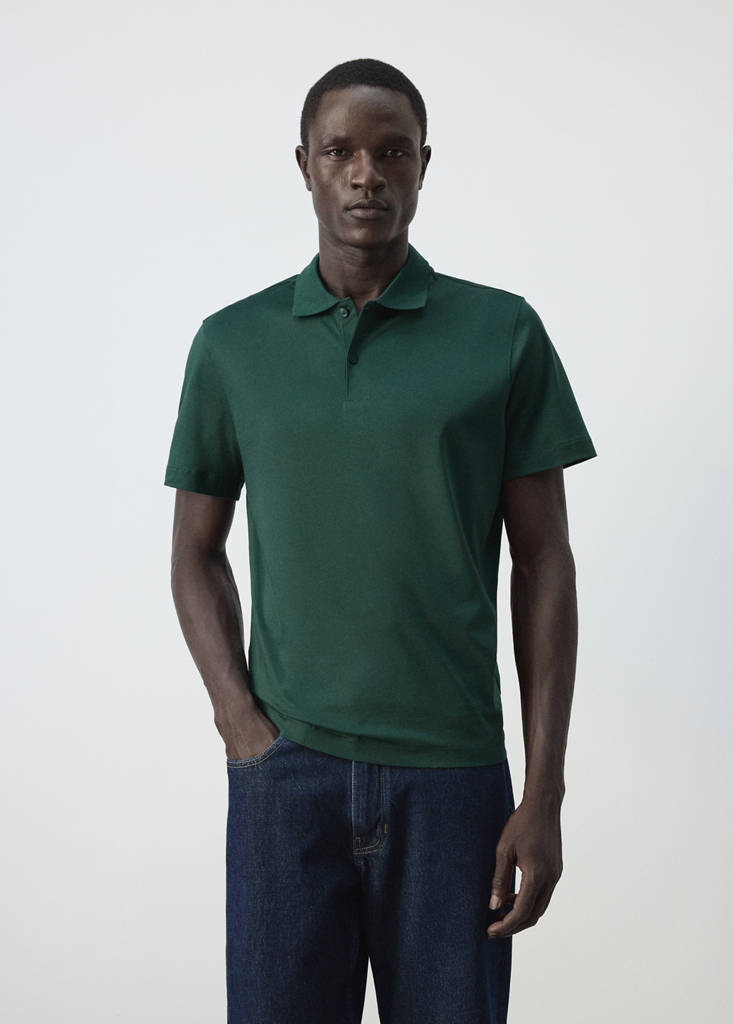 Regular-fit cotton polo shirt — Billiard Green