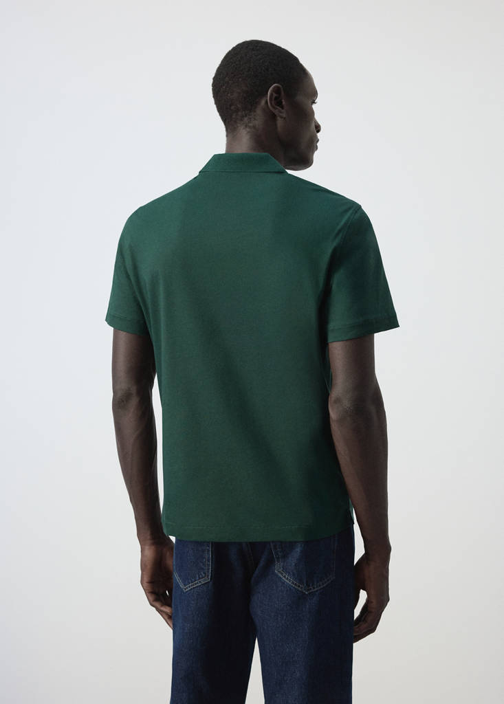 Regular-fit cotton polo shirt — Billiard Green