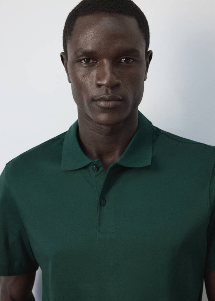 Regular-fit cotton polo shirt — Billiard Green