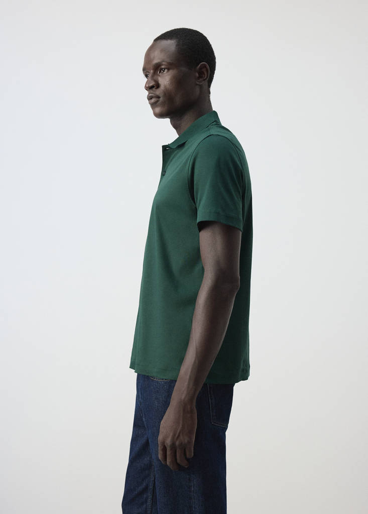 Regular-fit cotton polo shirt — Billiard Green