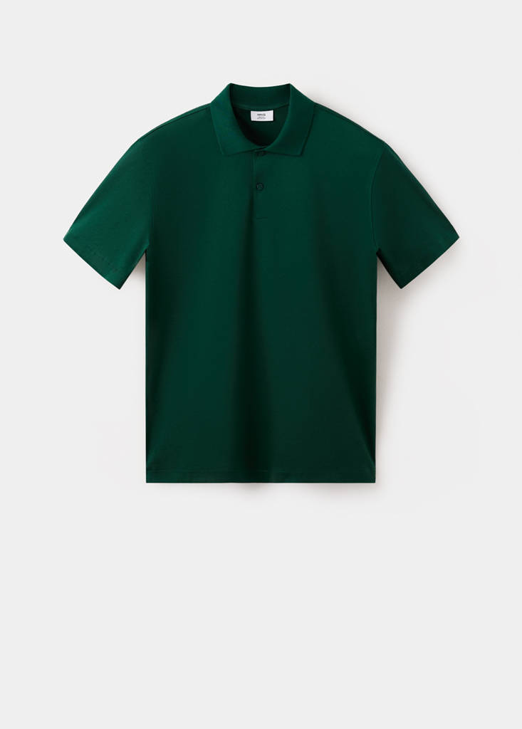 Regular-fit cotton polo shirt — Billiard Green