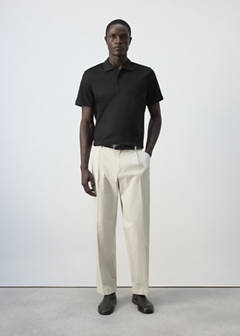 Regular-fit cotton polo shirt — Black 2