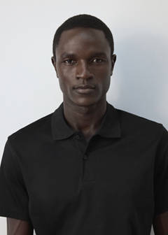 Regular-fit cotton polo shirt — Black 4