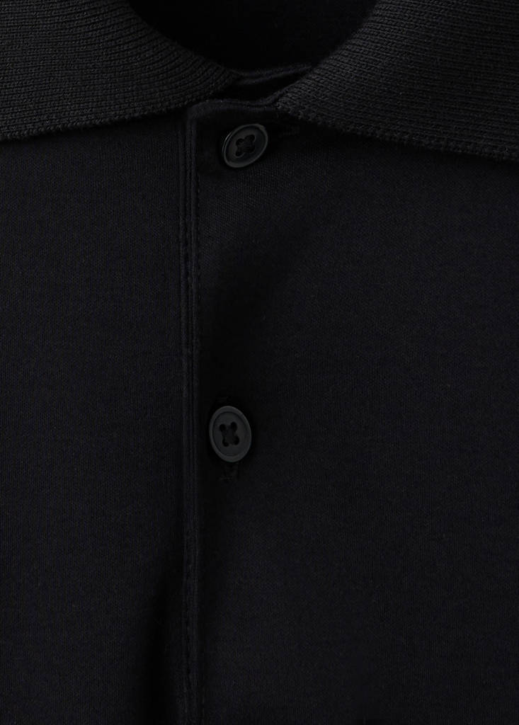 Regular-fit cotton polo shirt — Black