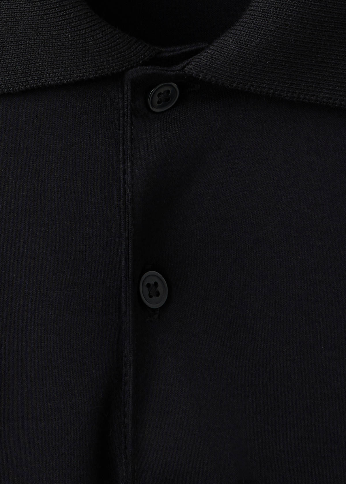 Regular-fit cotton polo shirt — Black