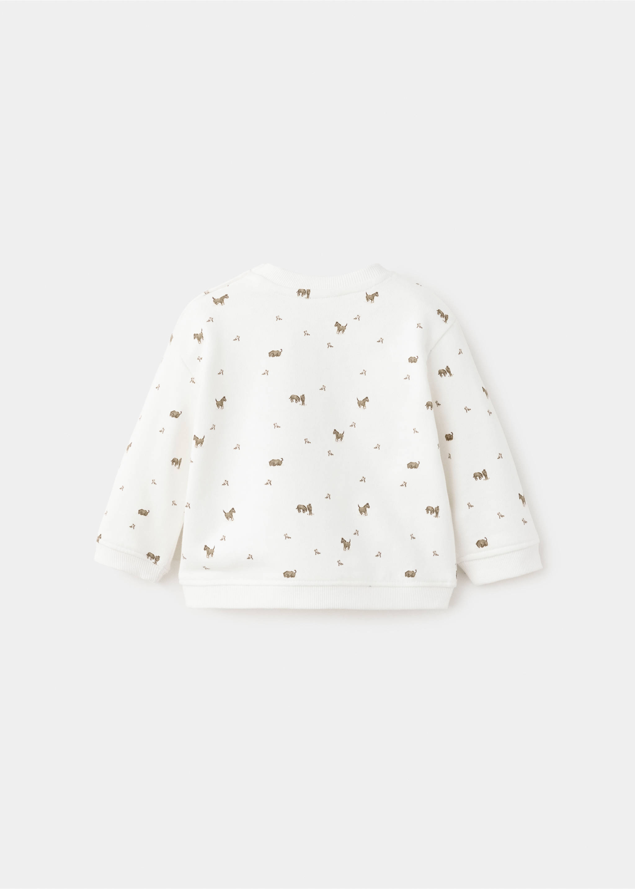 Printed cotton sweatshirt - Reverse of the article, Off White. Ref: 37064436-00.