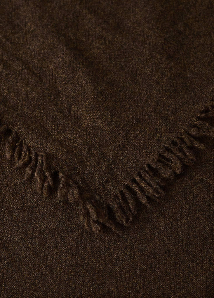 Wool throw with fringed detail — Burnt Orange