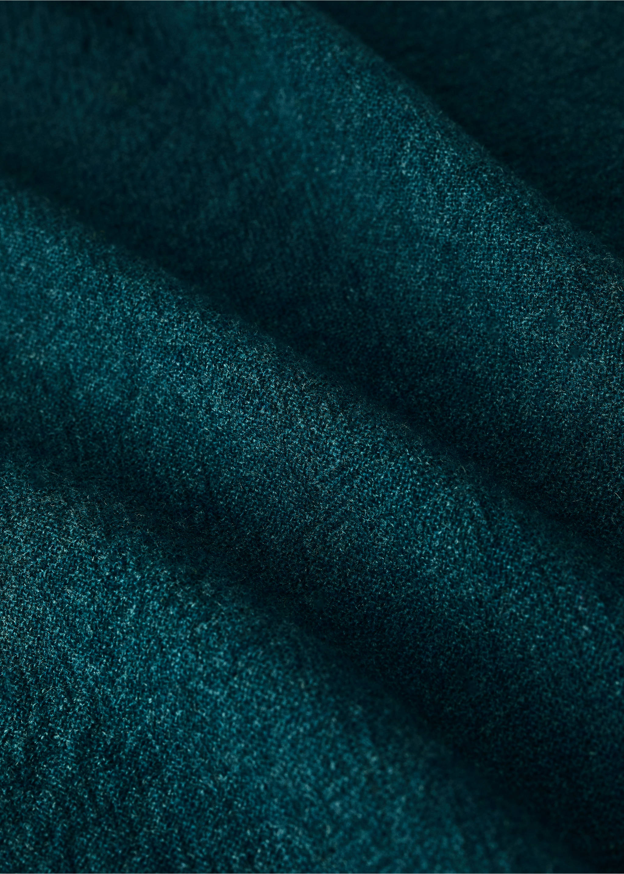 Couverture en laine détail franges - Détail de l'article 1, Bleu pétrole. Ref: 37064438-00.