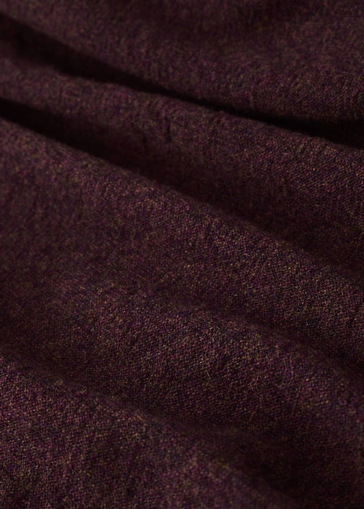 Wool throw with fringed detail — Dark Red