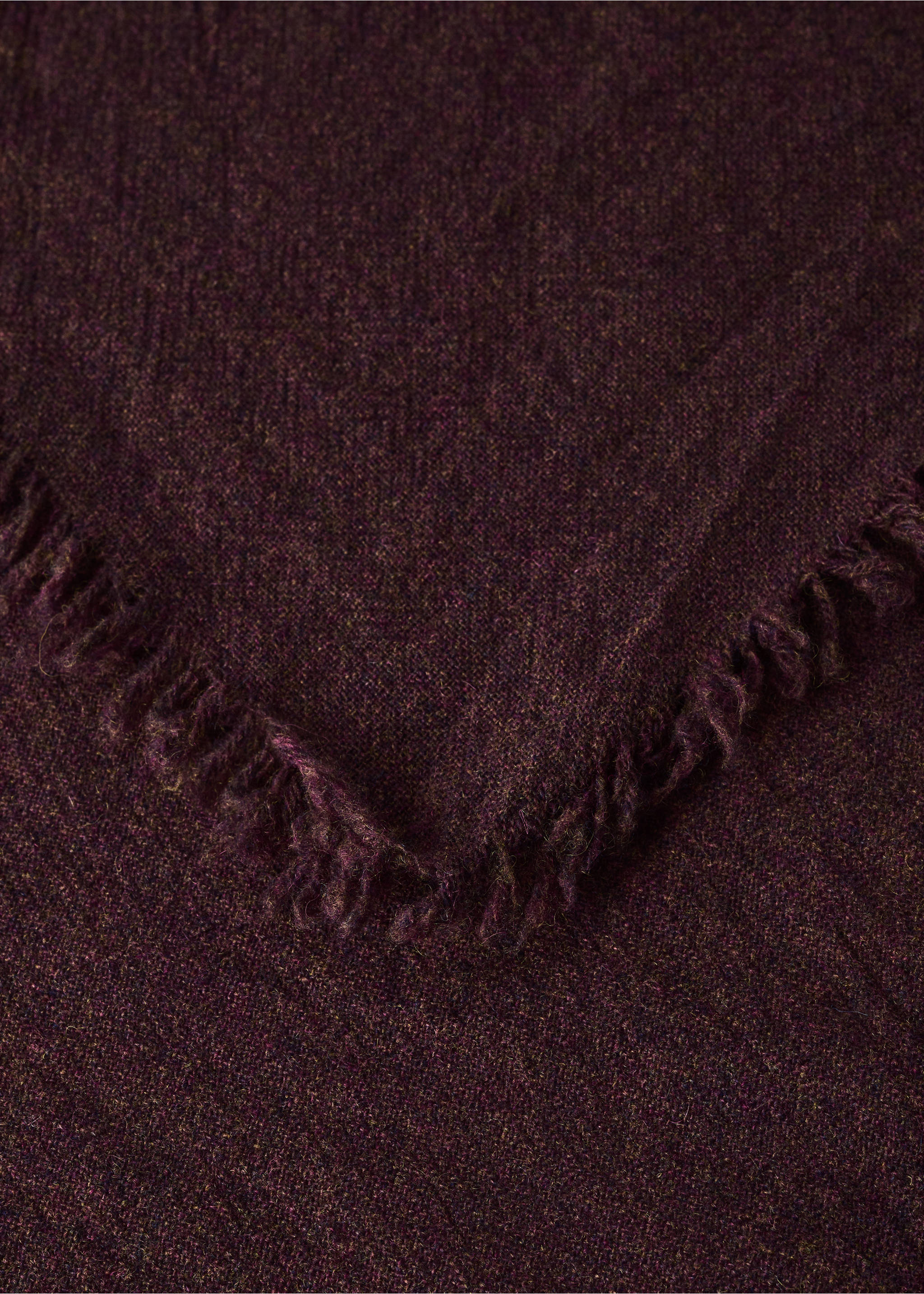 Couverture en laine détail franges - Détail de l'article 2, Rouge foncé. Ref: 37064438-00.