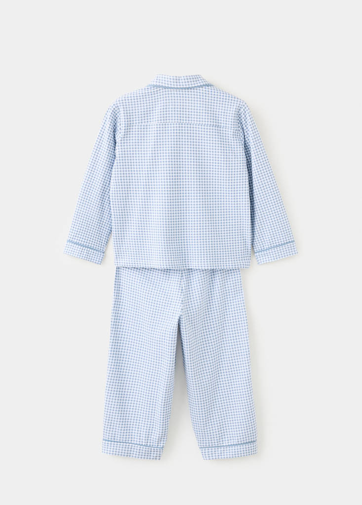 Full cotton check pyjamas — Blue