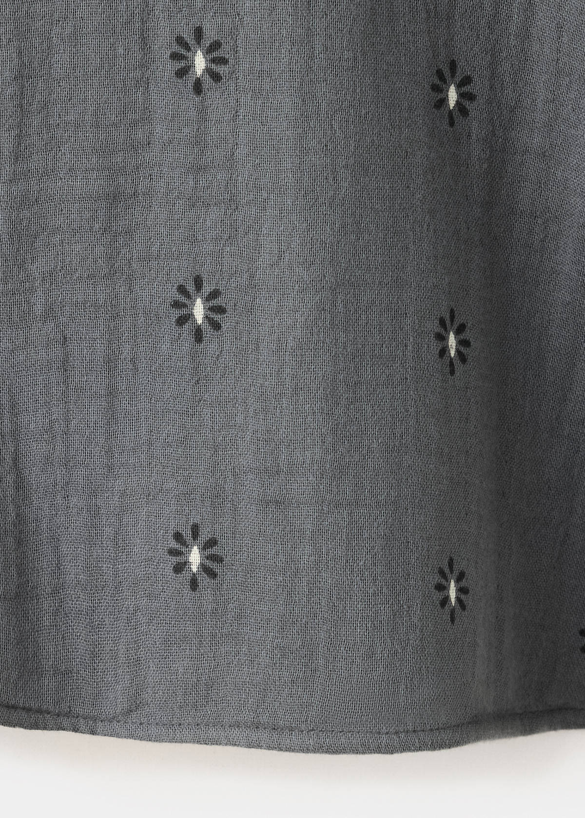 Printed blouse with an asymmetric collar — Grey