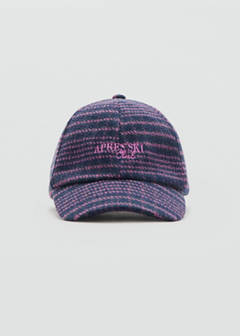 Embroidered woollen cap — Navy 2