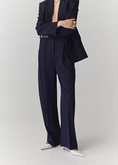Straight-fit pleated trousers — Purple 1